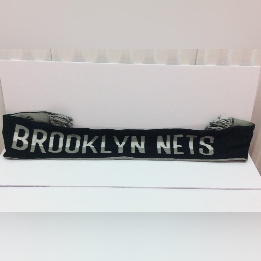 Double Layered Scarf Brooklyn Nets Team Logo Scarf Licensed NBA Team Fan Scarf